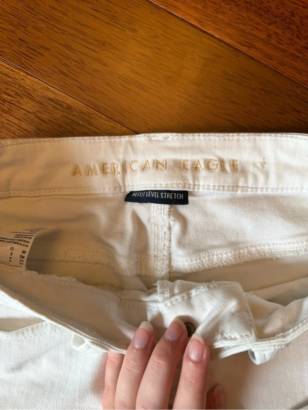 American Eagle Outfitters White Denim Cutoff Shorts